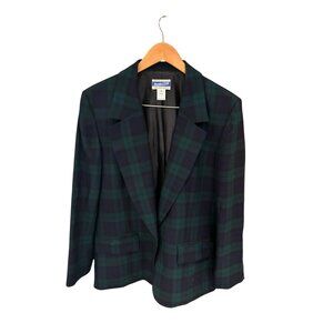 Vintage Pendleton Black Watch Tartan Wool Blazer | Made in USA | Dark Academia P